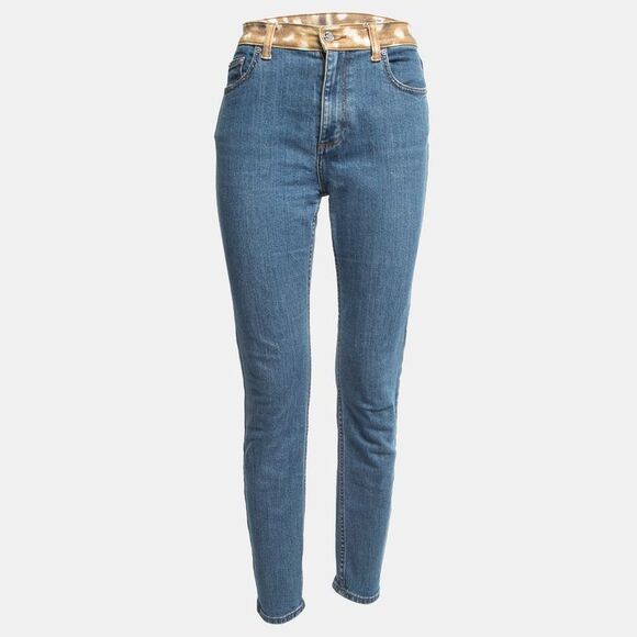 Burberry Blue Denim Animal Print Waist Detail Jeans M Waist 28",All Products : American Fashion Style Bags On Sale